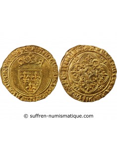CHARLES VI LE FOU - ECU D'OR A LA COURONNE 1411 SAINT- LÔ
