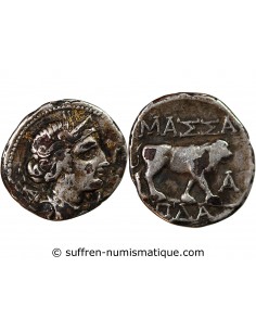 MARSEILLE, MASSALIA - DRACHME LÉGÈRE ARGENT - 150 / 130 AV JC