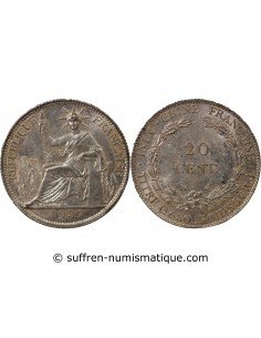 INDOCHINE FRANCAISE - 20 CENTIMES ARGENT 1937