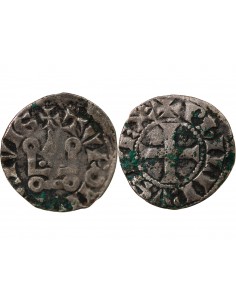 PHILIPPE III LE HARDI - DENIER TOURNOIS à l'O Long 1270 / 1285 2
