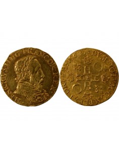 HENRI II - DOUBLE HENRI D'OR 1556 B ROUEN 2